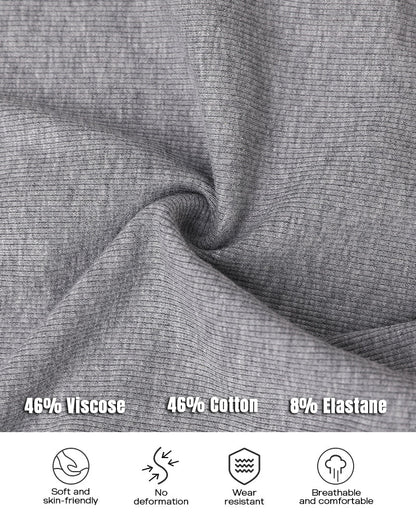 Notch Neck Ribbed Long-Sleeve with Built-In Bra
