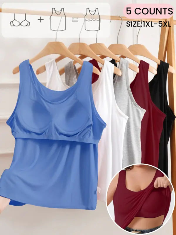 Plus Size Sculpt Tank with Built-In Bra